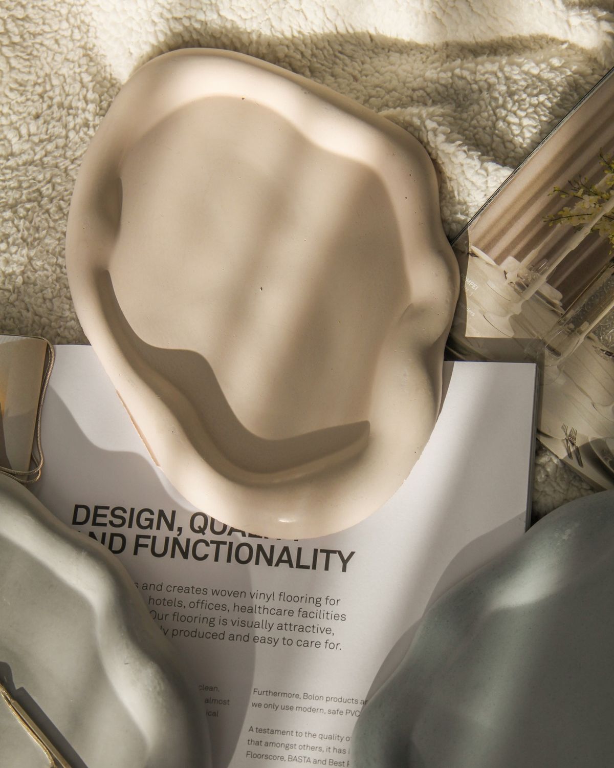 Beton Tabak - Altlık - Dalgalı Büyük | Taş Ruh - Stone Soul Koleksiyonu