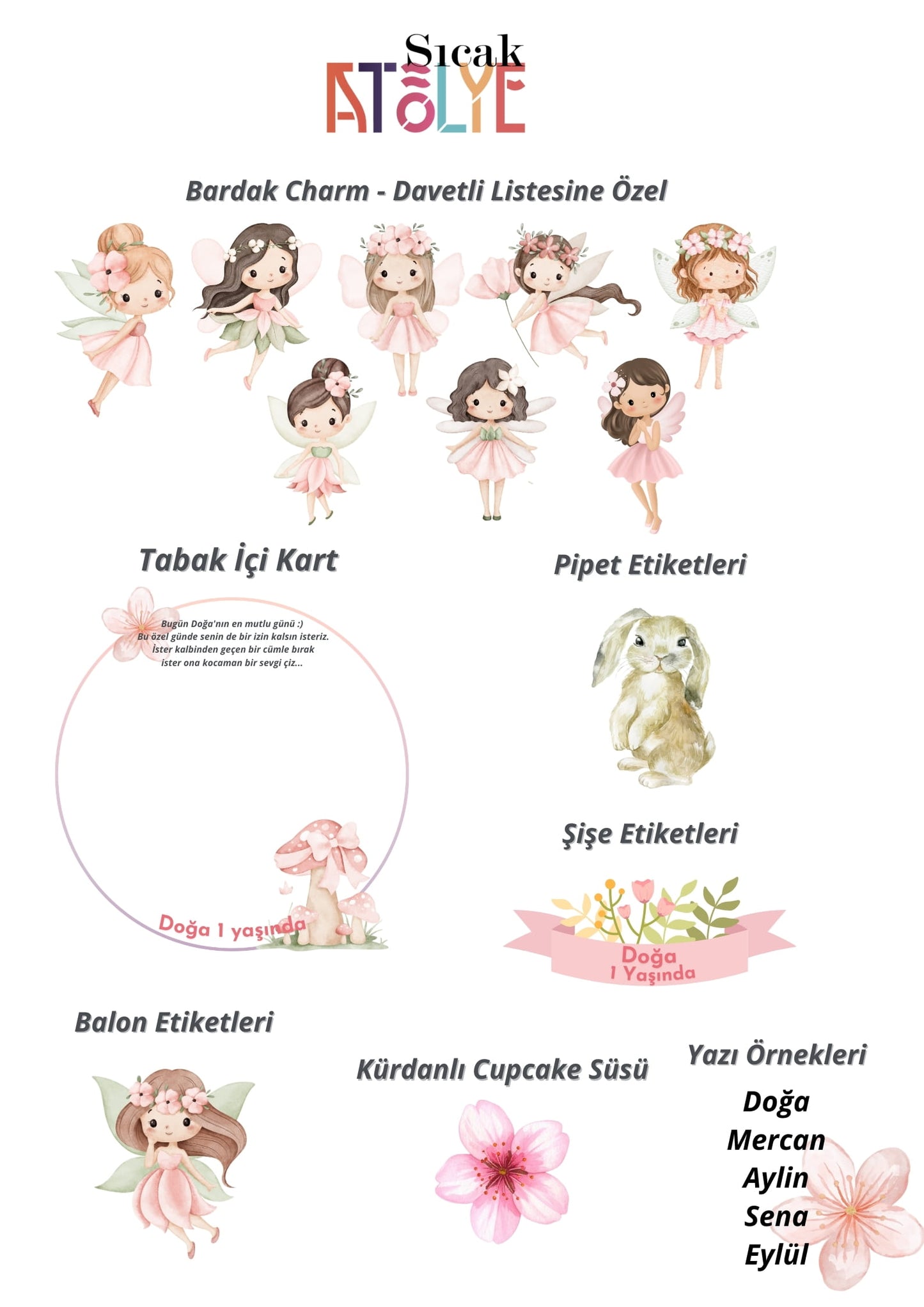 Doğum Günü Parti Seti - 124 Parça Sofra Düzeni | Peri Teması