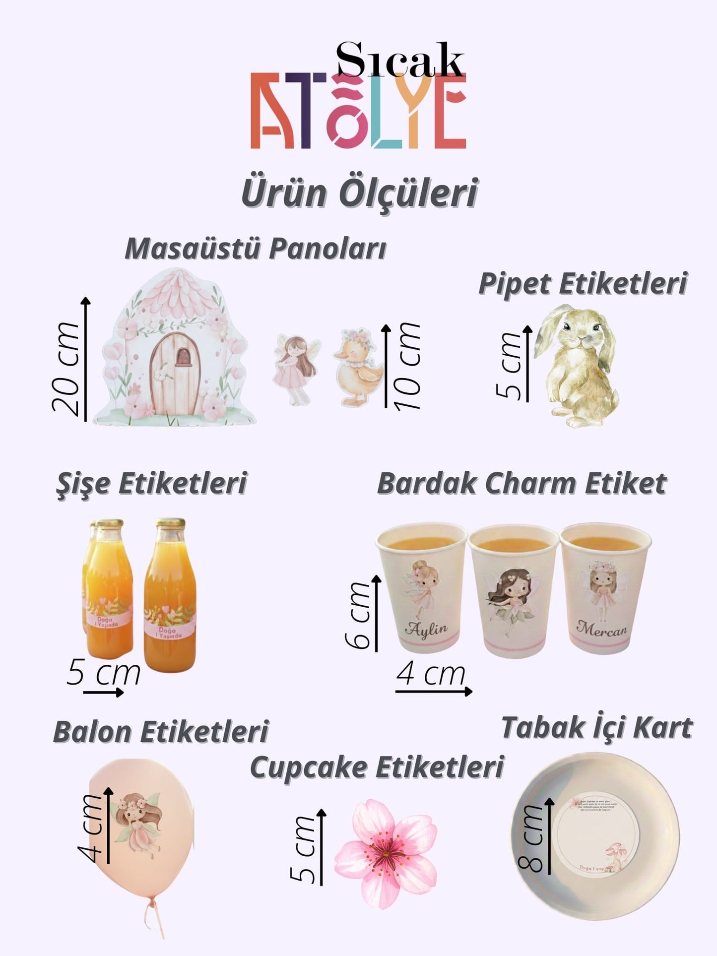 Doğum Günü Parti Seti - 124 Parça Sofra Düzeni | Peri Teması