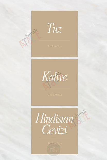 Baharat - Bakliyat - Kuruyemiş Kavanoz Etiketi | model. Kişniş - Sıcak Atölye 