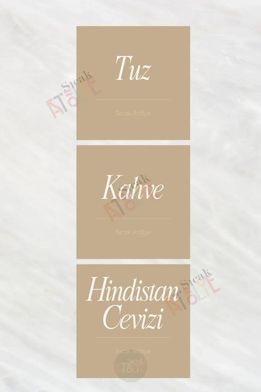 Baharat - Bakliyat - Kuruyemiş Kavanoz Etiketi | model. Kişniş - Sıcak Atölye 