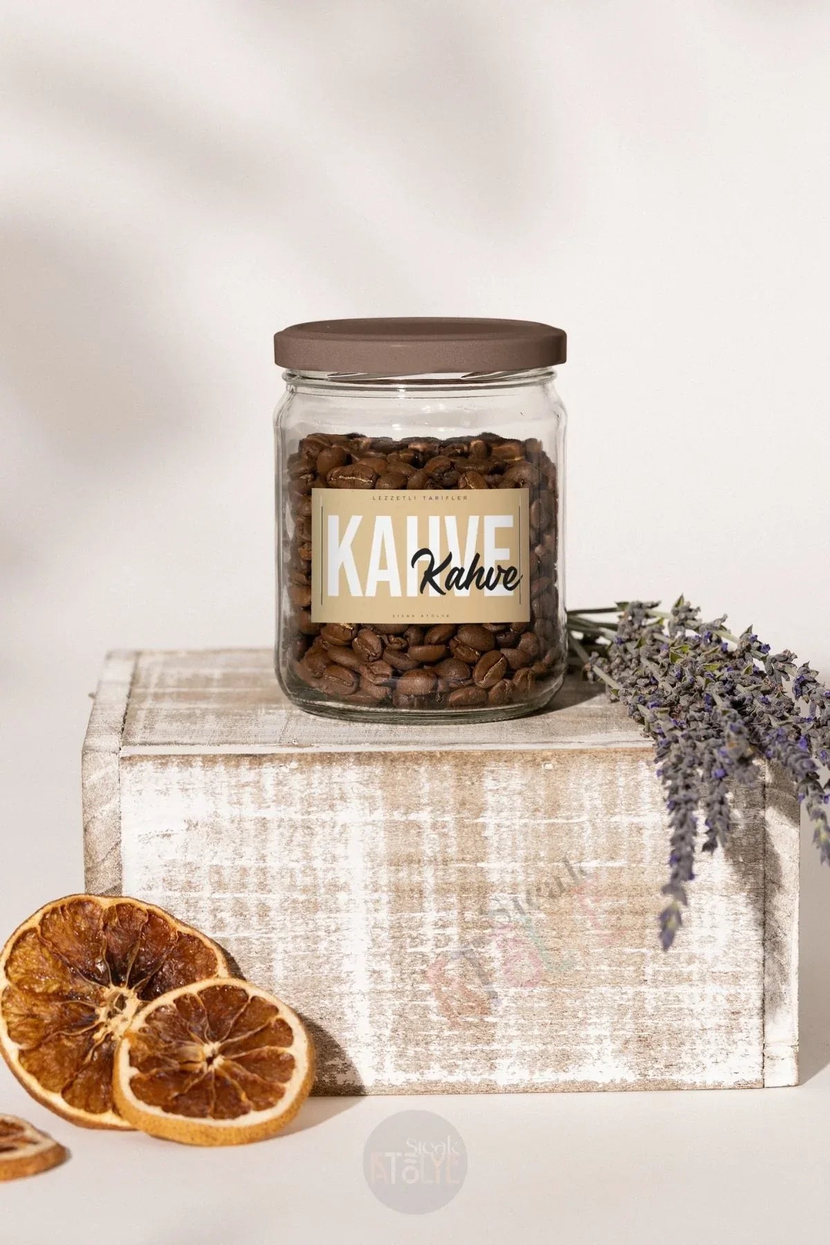 Baharat - Bakliyat - Kuruyemiş Kavanoz Etiketi | model. Cappucino - Sıcak Atölye 