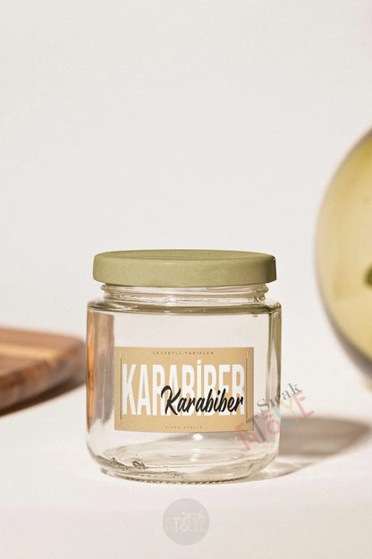 Baharat - Bakliyat - Kuruyemiş Kavanoz Etiketi | model. Cappucino - Sıcak Atölye 