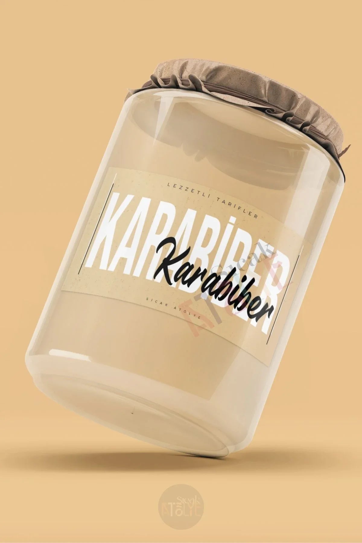 Baharat - Bakliyat - Kuruyemiş Kavanoz Etiketi | model. Cappucino - Sıcak Atölye 