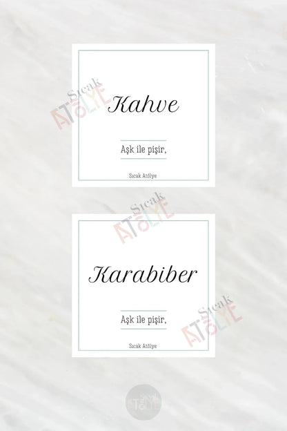 Baharat - Bakliyat - Kuruyemiş Kavanoz Etiketi | model. Çilek - Sıcak Atölye 