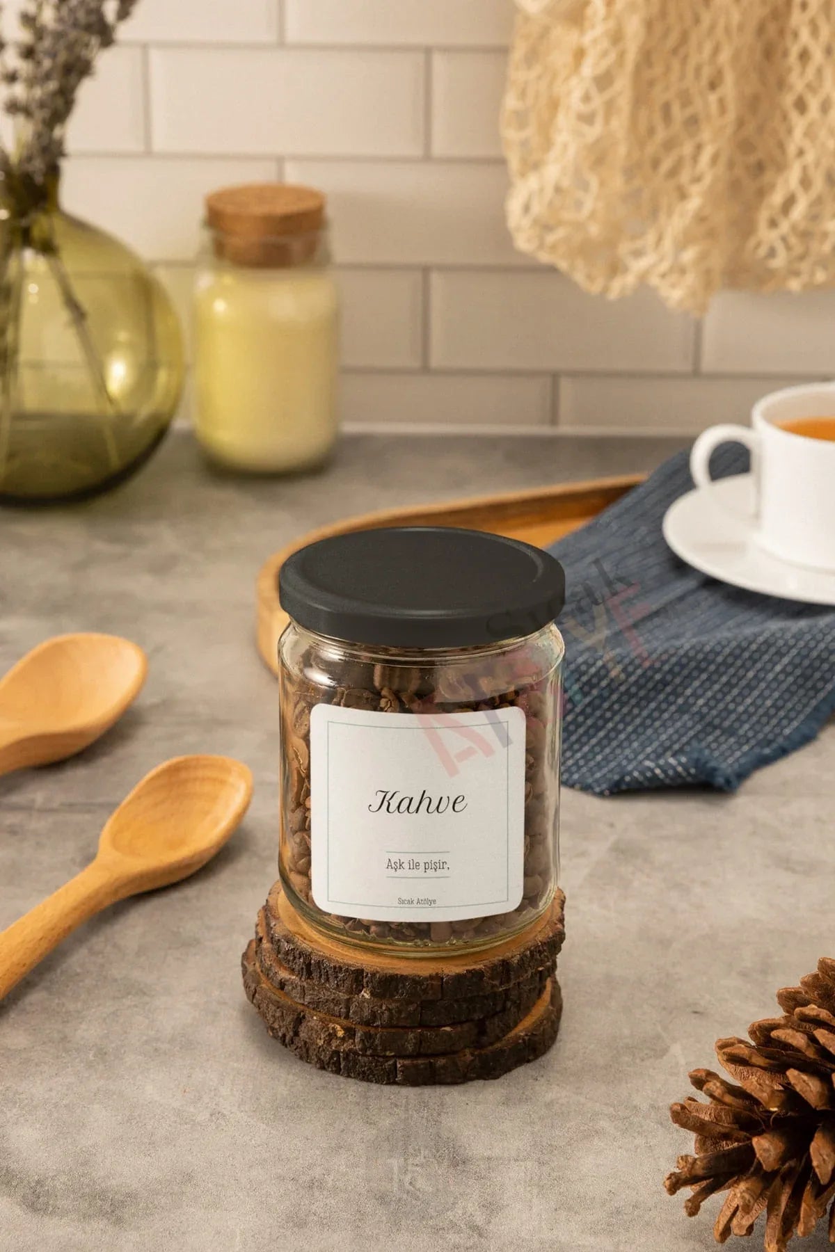 Baharat - Bakliyat - Kuruyemiş Kavanoz Etiketi | model. Çilek - Sıcak Atölye 