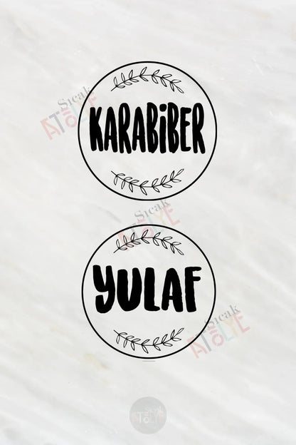 Baharat - Bakliyat - Kuruyemiş Kavanoz Etiketi | model. Beyaz Çiko - Sıcak Atölye 