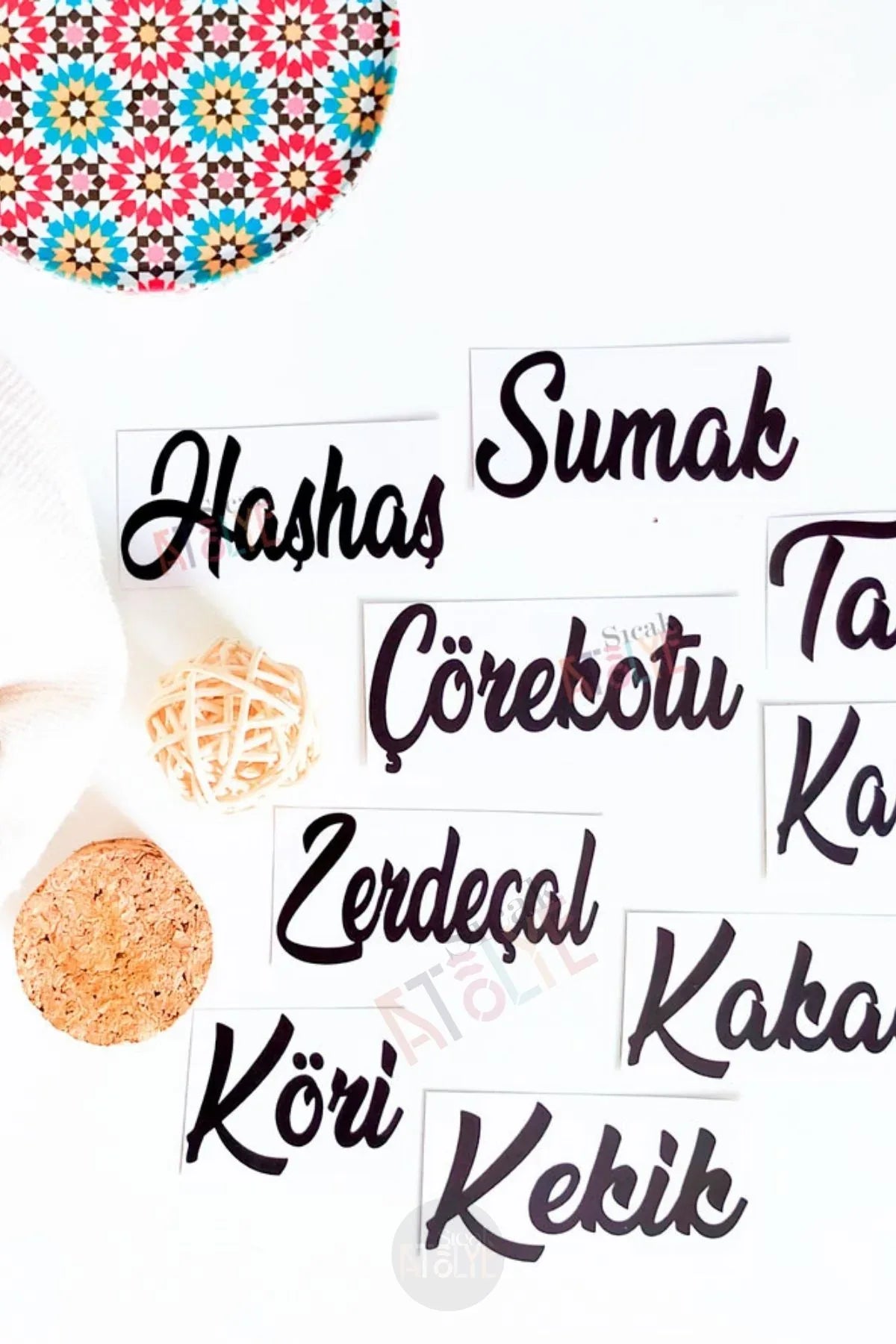 Baharat - Bakliyat - Kuruyemiş Kavanoz Etiketi | model. Bal - Sıcak Atölye 