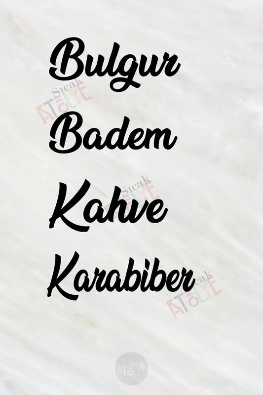 Baharat - Bakliyat - Kuruyemiş Kavanoz Etiketi | model. Bal - Sıcak Atölye 