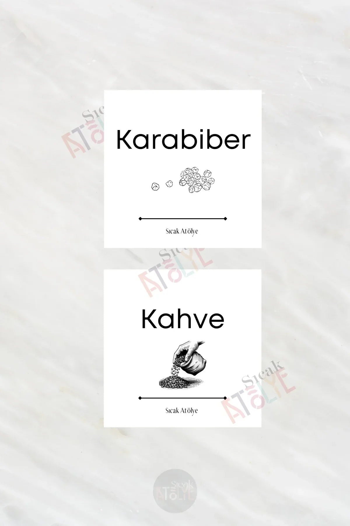 Baharat - Bakliyat - Kuruyemiş Kavanoz Etiketi | model. Biberiye - Sıcak Atölye 