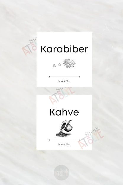 Baharat - Bakliyat - Kuruyemiş Kavanoz Etiketi | model. Biberiye - Sıcak Atölye 