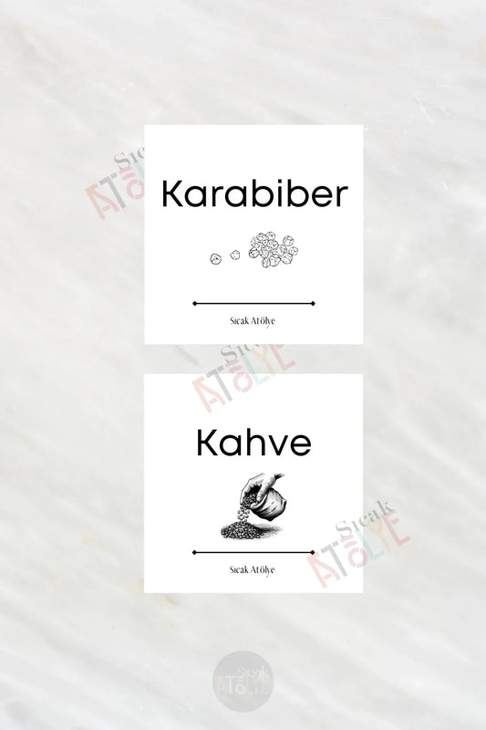 Baharat - Bakliyat - Kuruyemiş Kavanoz Etiketi | model. Biberiye - Sıcak Atölye 