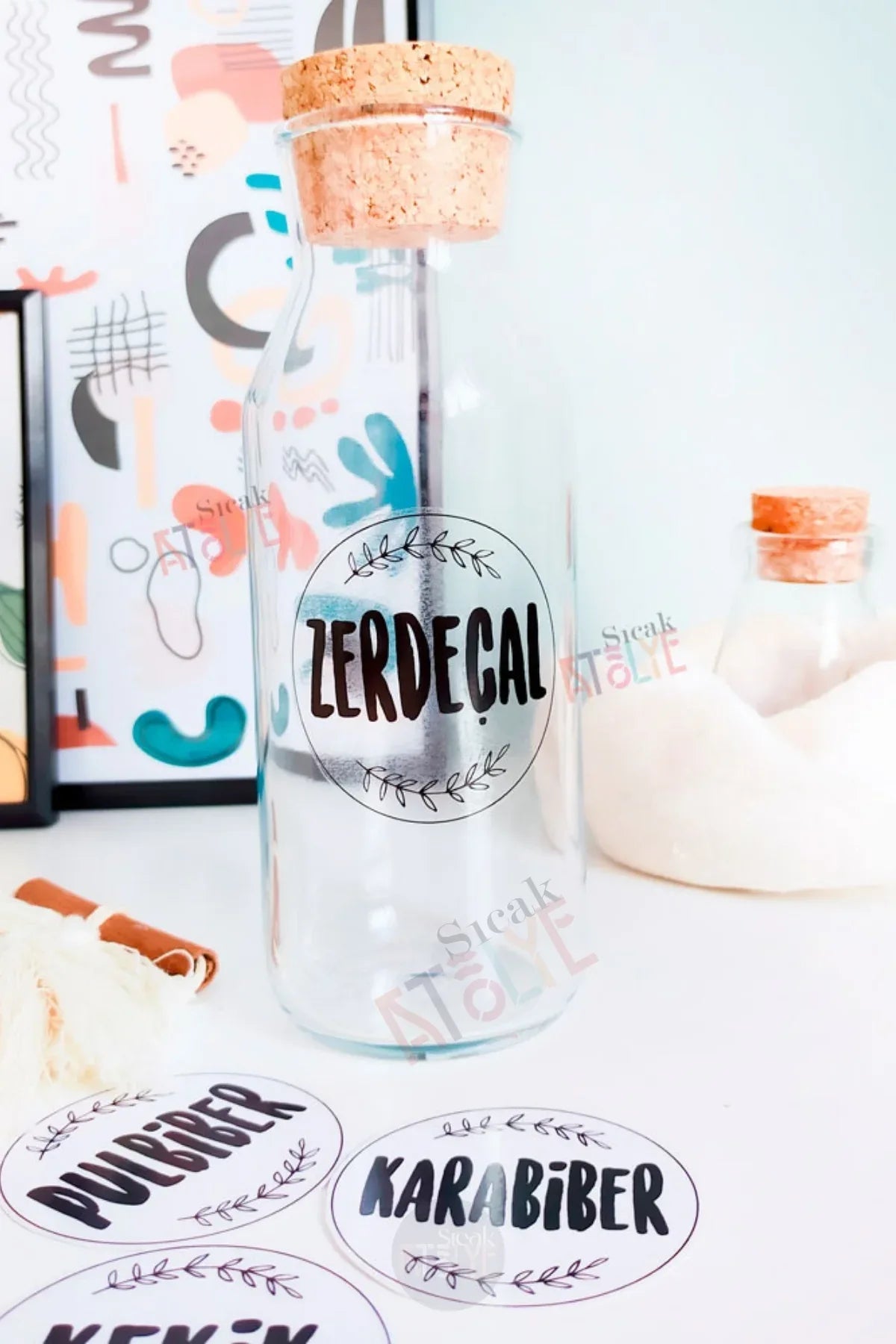 Baharat - Bakliyat - Kuruyemiş Kavanoz Etiketi | model. Beyaz Çiko - Sıcak Atölye 