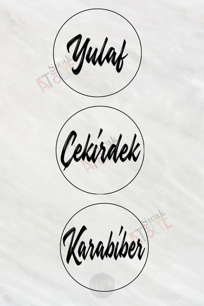 Baharat - Bakliyat - Kuruyemiş Kavanoz Etiketi | model. Limon - Sıcak Atölye 