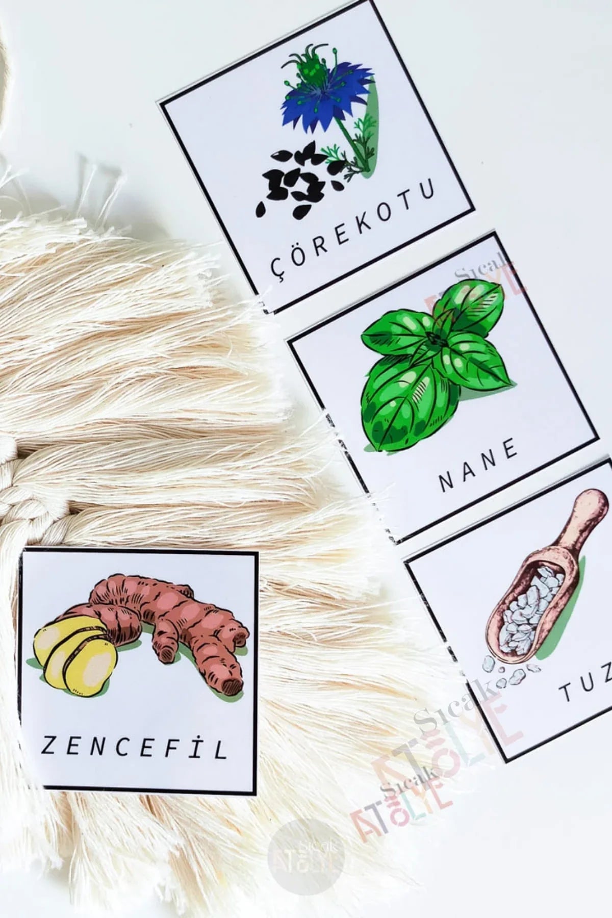 Baharat - Bakliyat - Kuruyemiş Kavanoz Etiketi | model. Pitaya - Sıcak Atölye 