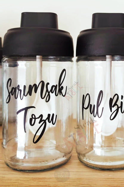 Baharat - Bakliyat - Kuruyemiş Kavanoz Etiketi | model. Pankek - Sıcak Atölye 