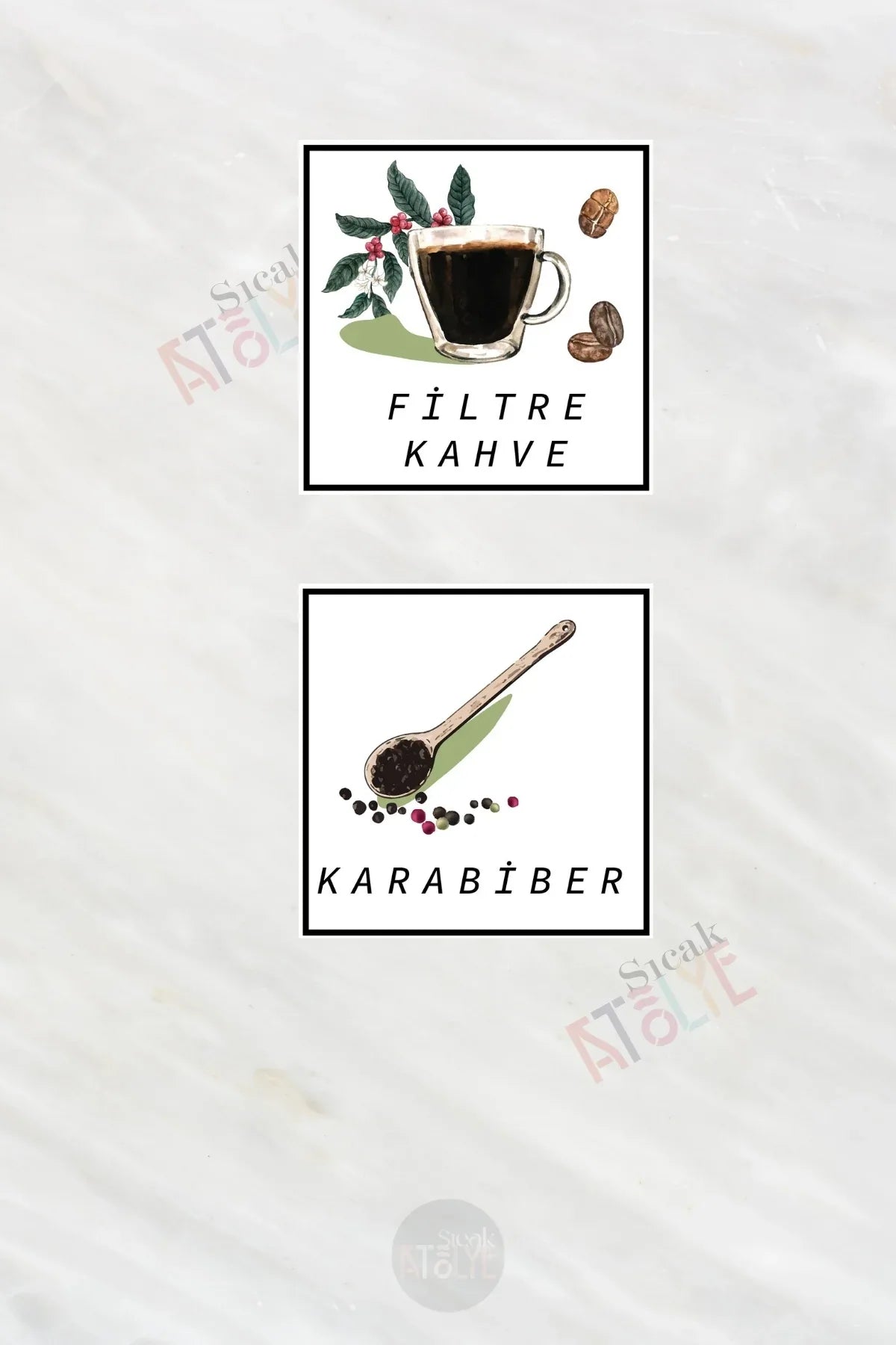 Baharat - Bakliyat - Kuruyemiş Kavanoz Etiketi | model. Pitaya - Sıcak Atölye 