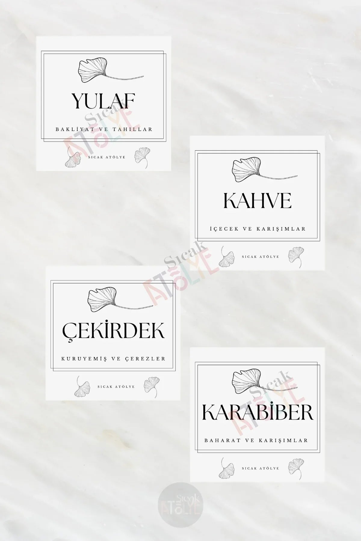 Baharat - Bakliyat - Kuruyemiş Kavanoz Etiketi | model. Safran - Sıcak Atölye 