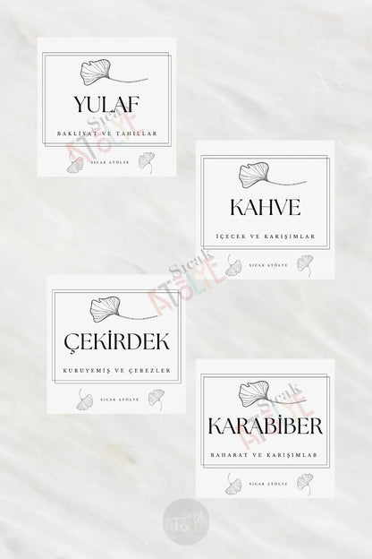 Baharat - Bakliyat - Kuruyemiş Kavanoz Etiketi | model. Safran - Sıcak Atölye 