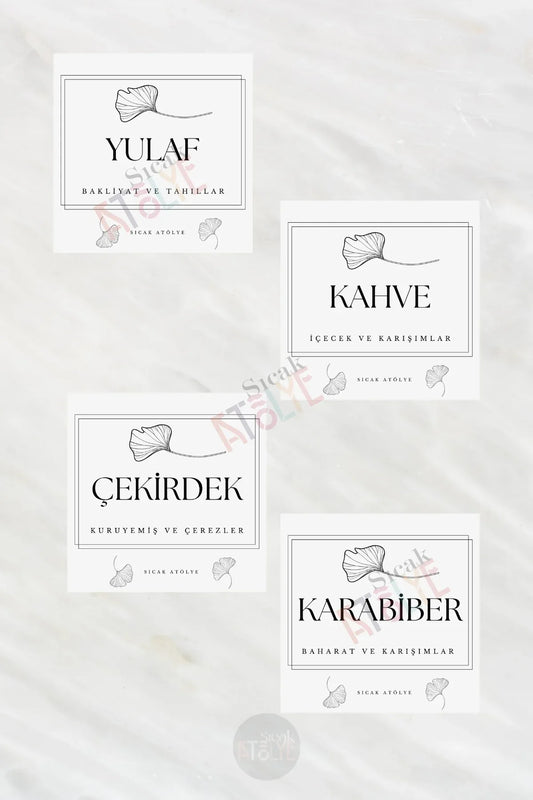 Baharat - Bakliyat - Kuruyemiş Kavanoz Etiketi | model. Safran - Sıcak Atölye 