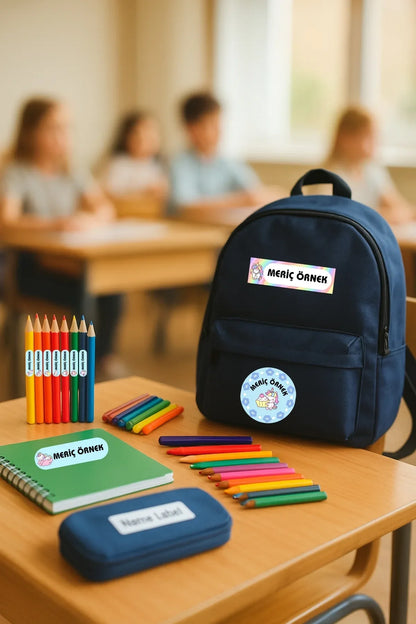 Kişiye Özel Okul Etiketleri – Dayanıklı & Sevimli Tasarım - model. Unicorn - Sıcak Atölye 