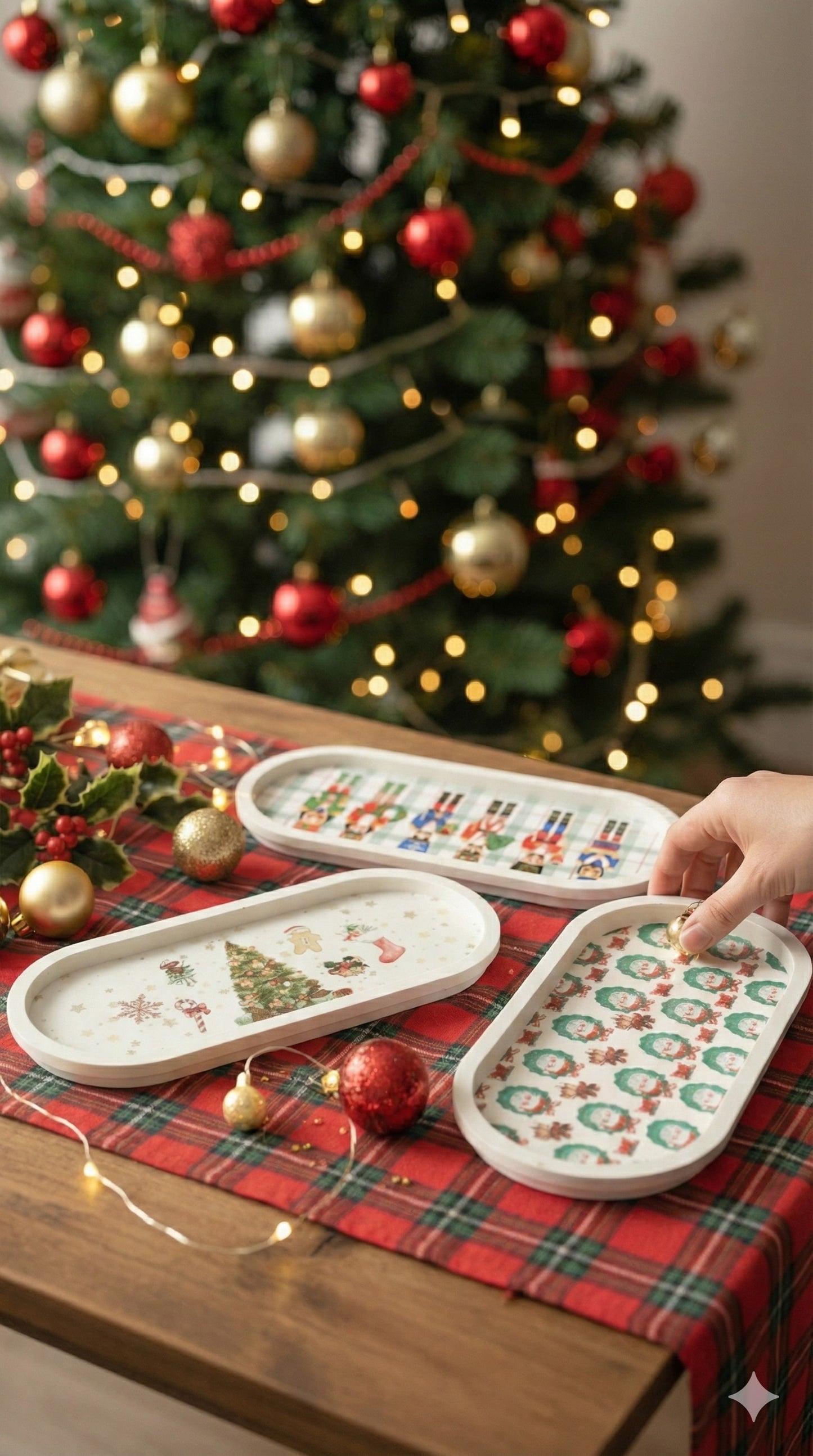 Red Christmas - Beton ve Soya Set 4 Parça | Akış - Flow Collection